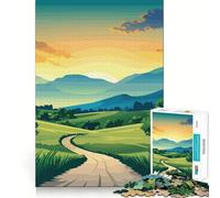 Rompecabezas Camino sinuoso a través de colinas 1000 Piezas para ejercitar la Mente, Corte láser Tiempo de relajación y Ejercicio Mental en casa (38x52cm)