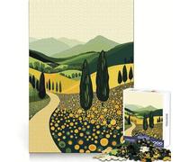 Rompecabezas Camino sinuoso a través de colinas para Adolescentes, 1000 Piezas, Ideal para concentrarse, Relajarse y Disfrutar del Tiempo Libre Se encajan Perfectamente (38x26cm)