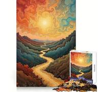 Rompecabezas Camino sinuoso hacia el Sol para Adultos, 1000 Piezas, Actividad Relajante para la Memoria Cerebral, Cierre Seguro, Acogedor (38x52cm)