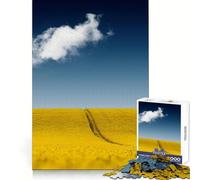 Rompecabezas Campo Amarillo Bajo la Luna de 1000 Piezas para Adolescentes Actividad Mental con Rompecabezas Tiempo Bien Invertido Bordes Impecables (50x75cm)