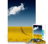 Rompecabezas Campo Amarillo Bajo la Luna de 1000 Piezas para Adultos,Juguete para Resolver Problemas,Calidad Profesional,Ideal para Actividades grupales relajantes en Interiores (38x52cm)