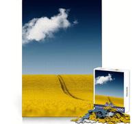 Rompecabezas Campo Amarillo Bajo la Luna para Adolescentes, 1000 Piezas, Agudeza Mental, Calma, Ocio, Ajuste Preciso, (38x26cm)