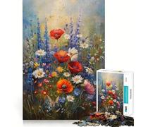 Rompecabezas Campo de Flores Silvestres de 1000 Piezas Diversión con Memoria Superficie Lisa y sin Rebabas Un desafío entretenido para el Tiempo Libre (38x52cm)