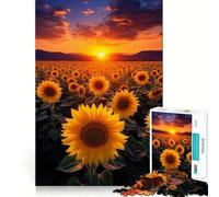 Rompecabezas Campo de Girasoles 1000 Piezas para Adolescentes Juguete Estimulante de la Lógica Juego Relajante Arte de Borde Premium Coleccionable 38x26cm