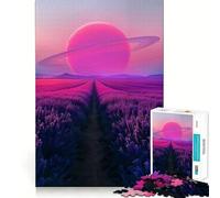 Rompecabezas Campos Púrpura de la Eternidad de 1000 Piezas para Adolescentes Juego Inteligente de Rompecabezas Tiempo de Aprendizaje Imagen para armar Un Regalo Encantador (38x52cm)