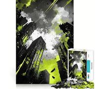 Rompecabezas Caos Urbano de 1000 Piezas Juego de concentración Mental Corte de precisión Bordes Lisos Actividad Absorbente para Noches tranquilas (50x75cm)