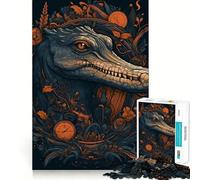Rompecabezas caprichoso de cocodrilo para Adultos,1000 Piezas,Juego de Habilidad y Pensamiento,Troquelado de Alta precisión,desafío entretenido para el Tiempo Libre (38x52cm)