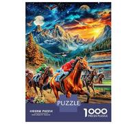Rompecabezas Carreras de Caballos 1000 Piezas para Adultos Y Familias - Puzzle DIY, Desafío Satisfactorio 52x38cm/1000pcs
