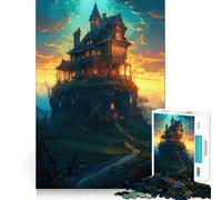 Rompecabezas Casa de Brujas,1000 Piezas para Adultos,Juego para estimular la Memoria,Calidad Profesional,Actividad de Corte conmovedora para Compartir en Familia (38x26cm)
