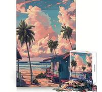 Rompecabezas Casa de Playa al Atardecer, 1000 Piezas, para adolescentesPiensa Que el Tiempo de Entrenamiento está Bien empleadoBordes definidosRegalo Festivo (50x75cm)