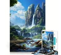 Rompecabezas Cascada 1000 Piezas Juguete de Construcción Focus Ajuste Firme Montaje Seguro Juguete de Entretenimiento para Interiores y Vacaciones (38x52cm)