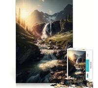 Rompecabezas Cascada al Atardecer 1000 Piezas Juego Think Boost Cierre hermético Sin Piezas Sueltas Desafío Interactivo para el Cerebro en casa (50x75cm)