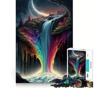 Rompecabezas Cascada Arcoíris de 1000 Piezas para Adolescentes, Juego de lógica, Entretenimiento, Piezas de colección de Arte de Corte preciso (50x75cm)