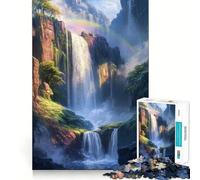 Rompecabezas Cascada Arcoíris de 1000 Piezas para Adolescentes, Juguete de lógica Fina, fácil de Usar, Ocio, Bordes limpios, Regalo para Festivales (38x26cm)