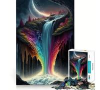 Rompecabezas Cascada Arcoíris de 1000 Piezas para Adolescentes, Juguete de lógica Mental, Tranquilo, Firme, de Corte, artículo de Santa Claus (38x52cm)