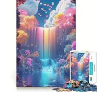 Rompecabezas Cascada Arcoíris de Ensueño para Adultos, 1000 Piezas, Mejora la Memoria, Divertido Ensamblaje de Imágenes, Arte Coleccionable (38x26cm)