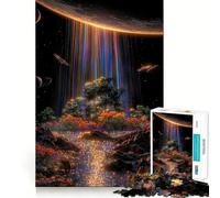 Rompecabezas Cascada Arcoíris en el Espacio para Adultos, 1000 Piezas, Juguete de Lógica, Alivio del Estrés, Corte de Precisión, Regalo para Festivales (38x52cm)