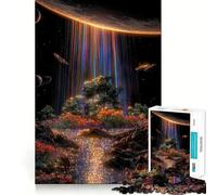 Rompecabezas Cascada Arcoíris en el Espacio para Adultos 1000 Piezas Mejora la Memoria Juntos Divertido Ensamblaje de Imágenes Arte Coleccionable (50x75cm)