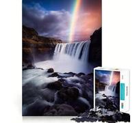 Rompecabezas Cascada Arcoíris para Adolescentes 1000 Piezas Estimula la Memoria Suave Relájate Corte Ligero Regalo Elegante (38x52cm)