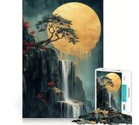 Rompecabezas Cascada bajo la Luna de 1000 Piezas Juego para ejercitar la Mente Artesanía de Corte experta Un pasatiempo Fascinante para los Momentos de Ocio (50x75cm)