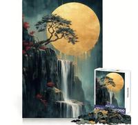 Rompecabezas Cascada bajo la Luna para Adolescentes, 1000 Piezas, Práctica de Lógica, Tiempo de Relajación, Bordes Limpios, Regalo Ideal (50x75cm)