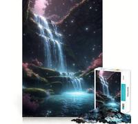 Rompecabezas Cascada Brillante para Adultos 1000 Piezas Juego Mental Divertido Tecnología Avanzada de Corte Láser Desafío Divertido para Pasar el Tiempo (38x26cm)