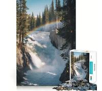 Rompecabezas Cascada con arcoíris en un Entorno Forestal para Adolescentes 1000 Piezas Juego para estimular la Mente Montaje Firme y Seguro Actividad para Fortalecer los Lazos Familiares (38x52cm)