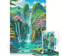 Rompecabezas Cascada de Montaña para Adolescentes 1000 Piezas Mejora la Memoria Relajante Divertido Patrón de Ensamblaje (38x26cm)