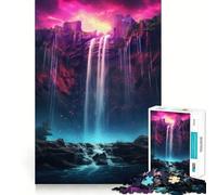Rompecabezas Cascada de Neón de 1000 Piezas para Adolescentes Fortalece la Memoria, Alivia la tensión, Borde de Calidad, (38x26cm)