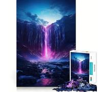 Rompecabezas Cascada de Neón de 1000 Piezas para Adolescentes Ideal para Relajarse y Jugar Un Regalo Encantador (50x75cm)