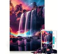 Rompecabezas Cascada de Neón de 1000 Piezas para Adolescentes Juguete antiestrés Bordes precisos (38x26cm)