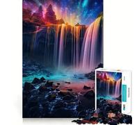Rompecabezas Cascada de Neón de 1000 Piezas para Adolescentes, Juguete para ejercitar la Mente, Tiempo en Familia, Arte, ensamblaje, Regalo Creativo (38x52cm)