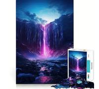 Rompecabezas Cascada de Neón de 1000 Piezas para Adolescentes Rompecabezas Mental Diversión y Entretenimiento Arte para armar Objeto de colección (38x26cm)