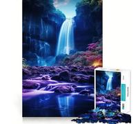 Rompecabezas Cascada de neón de 1000 Piezas para Adultos Juego Inteligente Ensamblaje sin estrés Sorpresa cálida (38x26cm)