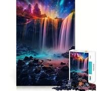Rompecabezas Cascada de neón de 1000 Piezas para Adultos: Juguete para ejercitar la Mente, diseño Divertido y silencioso, Regalo Original (50x75cm)