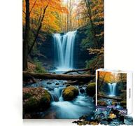 Rompecabezas Cascada de Otoño de 1000 Piezas para adultosHabilidad analíticaPasatiempo tranquiloEnsamblaje precisoRegalo Festivo(38x26cm)