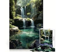 Rompecabezas Cascada en un Paraíso Tropical para Adultos, 1000 Piezas, Ejercicio Mental, Entretenimiento Tranquilo, Tamaño (50x75cm)