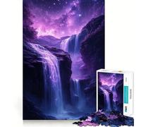Rompecabezas Cascada Fantasía Nocturna Púrpura para Adolescentes, 1000 Piezas, Mejora la Memoria, Juego de Interior, Montaje de Imágenes, (38x26cm)