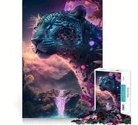 Rompecabezas Cascada Jaguar 1000 Piezas Juego Diversión Cognitiva Troquelado de Alta Precisión Aliviar el Estrés (38x26cm)