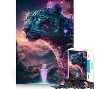 Rompecabezas Cascada Jaguar para Adolescentes 1000 Piezas Divertido Juego de Memoria Superficie Lisa y Sin Rebabas Regalo de Cumpleaños Juguete para Acertijos (50x75cm)