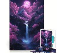 Rompecabezas Cascada Luna Rosa de 1000 Piezas para Adultos Refuerza la Memoria Diversión y Ocio Regalo Elegante (50x75cm)