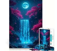 Rompecabezas Cascada Mística con Flores de Cerezo para Adultos, 1000 Piezas, Juguete para Desarrollar la Habilidad Mental, Disfrutar del Montaje, Diseño, Encantador Regalo (50x75cm)