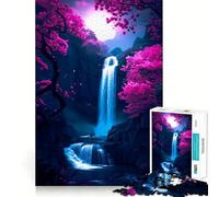 Rompecabezas Cascada Nocturna de 1000 Piezas para Adultos, Juguete para Adultos Que desafía la Mente, diversión en Grupo, Corte de Calidad, (38x26cm)