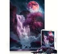 Rompecabezas Cascada Sakura de 1000 Piezas para Adultos Ayuda a Mejorar la Memoria y Calma la Mente Diseño, Montaje y Regalo Creativo (38x26cm)