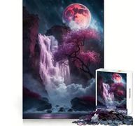 Rompecabezas Cascada Sakura de 1000 Piezas para Adultos Fortalece la Memoria Ideal para Grupos Bordes limpios Regalo Elegante (50x75cm)