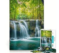 Rompecabezas Cascada Serena en un Bosque exuberante de 1000 Piezas para Adultos Juguete para ejercitar la lógica y el Sentido del Humor Bordes Lisos Regalo de Temporada (38x52cm)