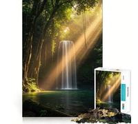 Rompecabezas Cascada Serena en un Bosque exuberante para Adolescentes, 1000 Piezas, Wise Think Toy, diversión y Entretenimiento, decoración de Pared con Bordes definidos (50x75cm)
