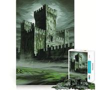 Rompecabezas Castillo Cubierto de Vegetación para Adultos, 1000 Piezas, Juguete de Lógica Fuerte, Alivio de Tensión, Borde Transparente, Regalo Premium (38x26cm)