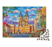 Rompecabezas Castillo de Praga 1000 Piezas para Adultos Y Niños - DIY Puzzle Entretenimiento Creativo Y Desafío Relajante 52x38cm/1000pcs
