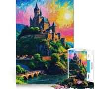 Rompecabezas Castillo del Valle del Rin para Adolescentes 1000 Piezas Mejora la Memoria Alivia la Tensión Bordes Precisos Obra de Arte de Calidad (38x52cm)